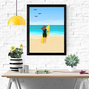 Surfer Girl Art Print 8"x10" Wall Decor